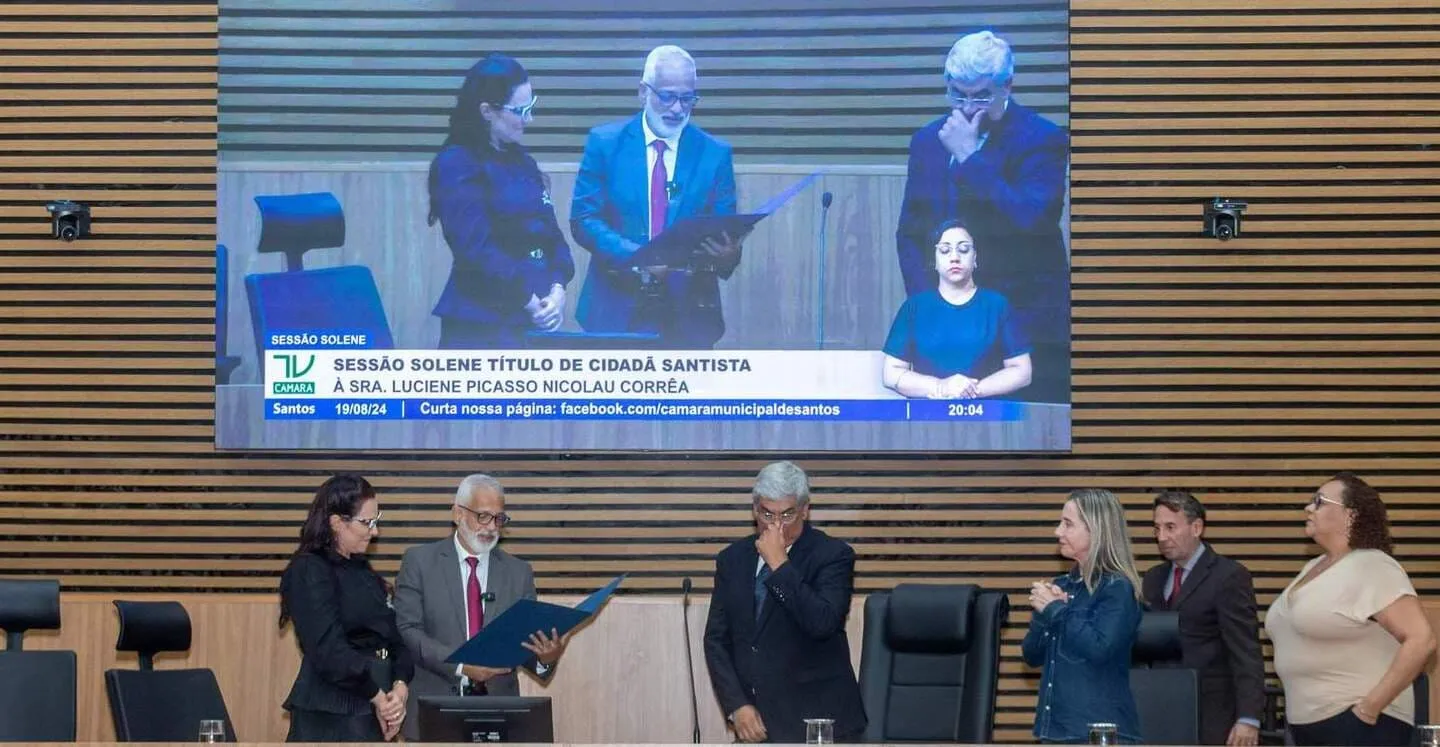 Título de Cidadã Santista para Luciene Picasso Nicolau Correa